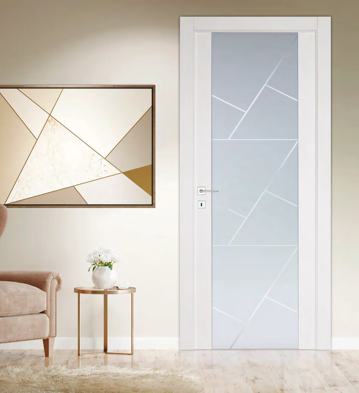 Porta interna OPERA P/178-V: laccato bianco tenue